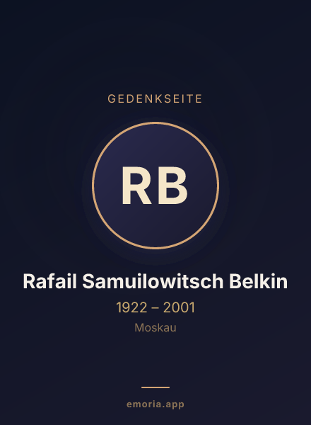 Gedenkportrait von Rafail Samuilowitsch Belkin