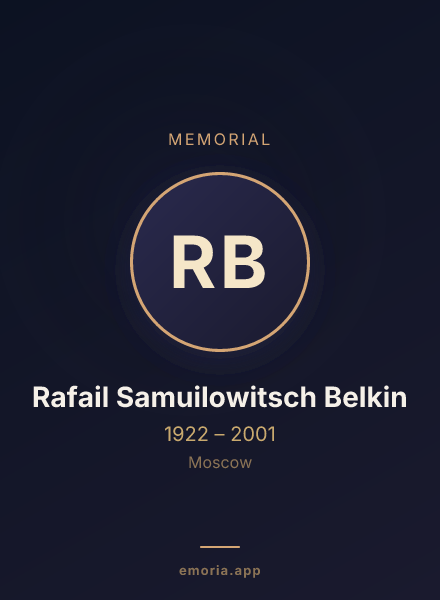 Memorial portrait of Rafail Samuilowitsch Belkin