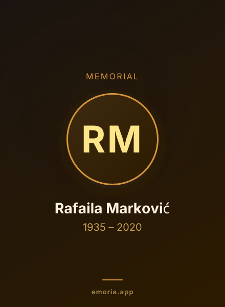Memorial portrait of Rafaila Marković