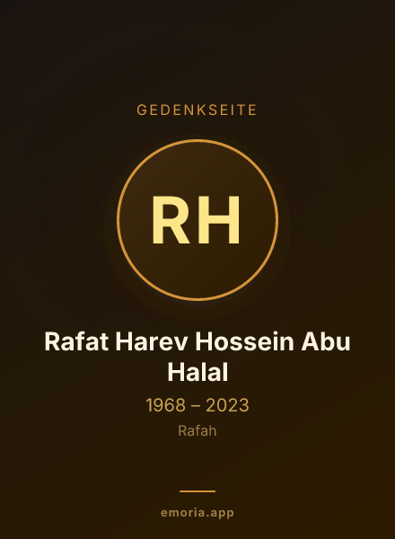 Gedenkportrait von Rafat Harev Hossein Abu Halal