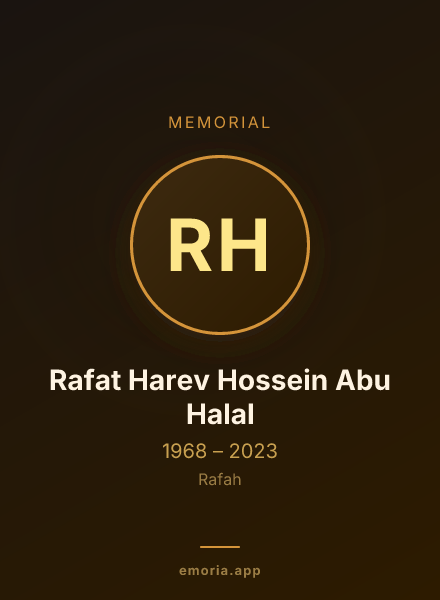 Memorial portrait of Rafat Harev Hossein Abu Halal