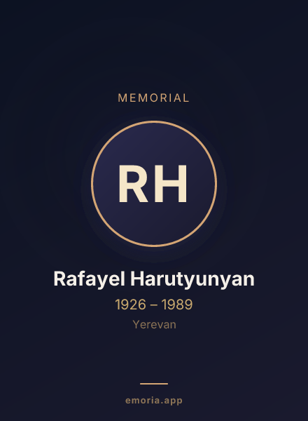 Memorial portrait of Rafayel Harutyunyan