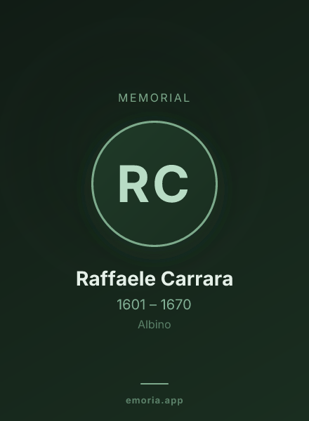 Memorial portrait of Raffaele Carrara
