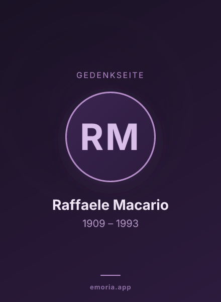 Gedenkportrait von Raffaele Macario