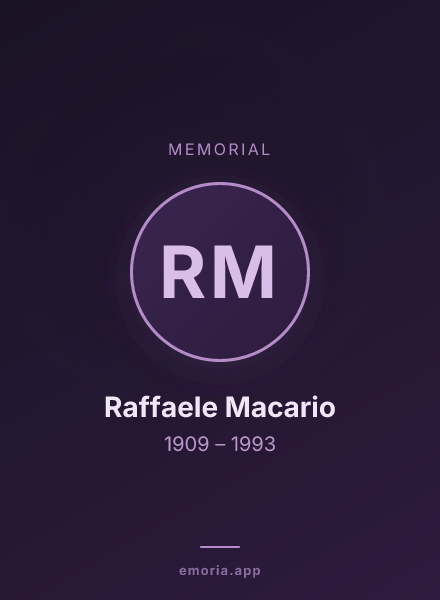 Memorial portrait of Raffaele Macario