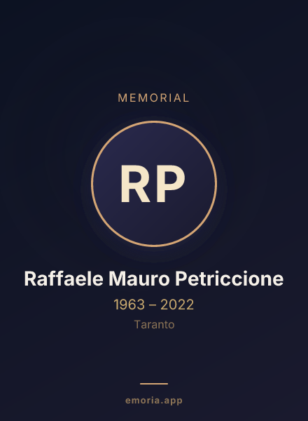 Memorial portrait of Raffaele Mauro Petriccione