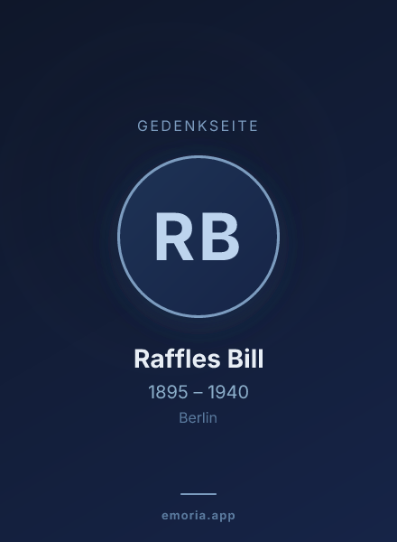 Gedenkportrait von Raffles Bill