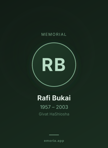 Memorial portrait of Rafi Bukai