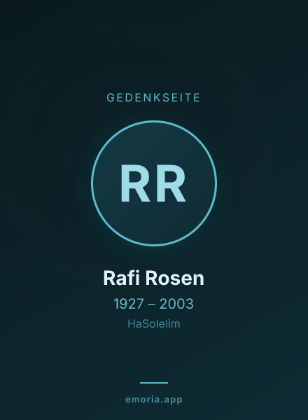 Gedenkportrait von Rafi Rosen