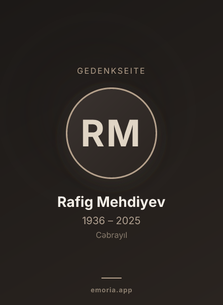 Gedenkportrait von Rafig Mehdiyev