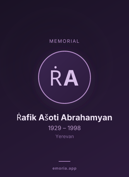 Memorial portrait of Ṙafik Ašoti Abrahamyan