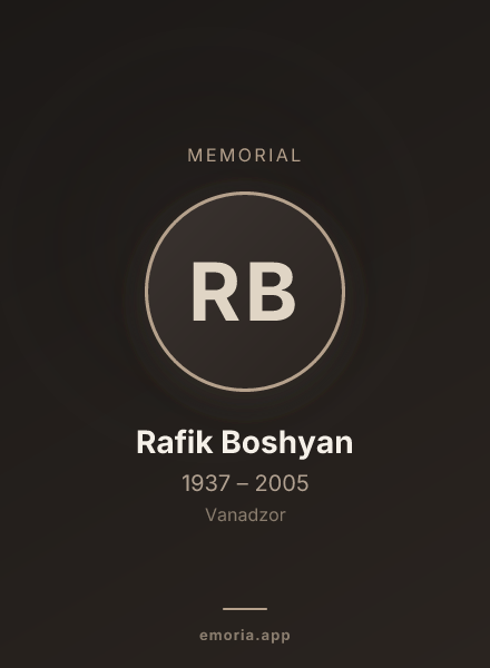 Memorial portrait of Rafik Boshyan