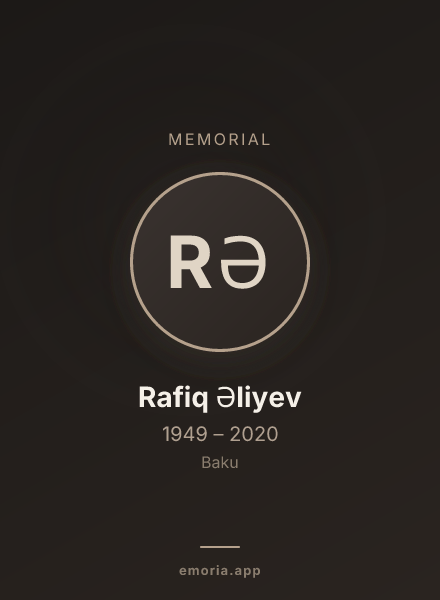 Memorial portrait of Rafiq Əliyev