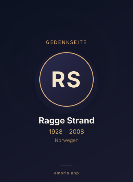 Gedenkportrait von Ragge Strand