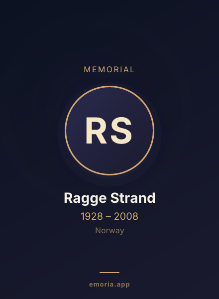 Memorial portrait of Ragge Strand