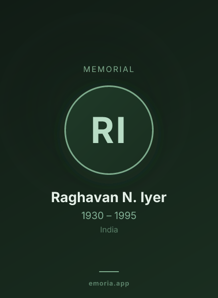 Memorial portrait of Raghavan N. Iyer