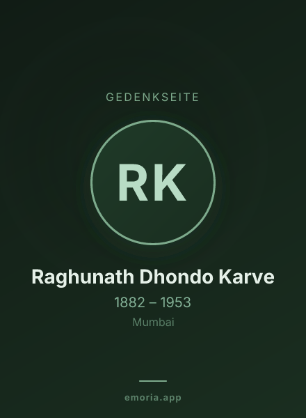 Gedenkportrait von Raghunath Dhondo Karve