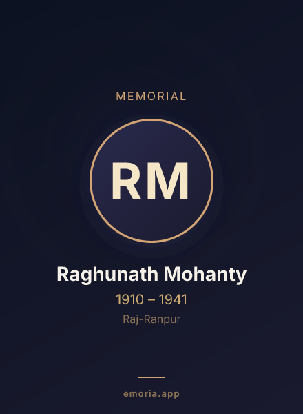 Memorial portrait of Raghunath Mohanty