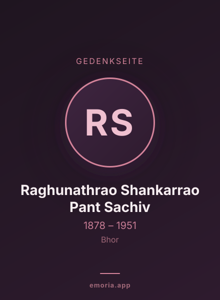 Gedenkportrait von Raghunathrao Shankarrao Pant Sachiv