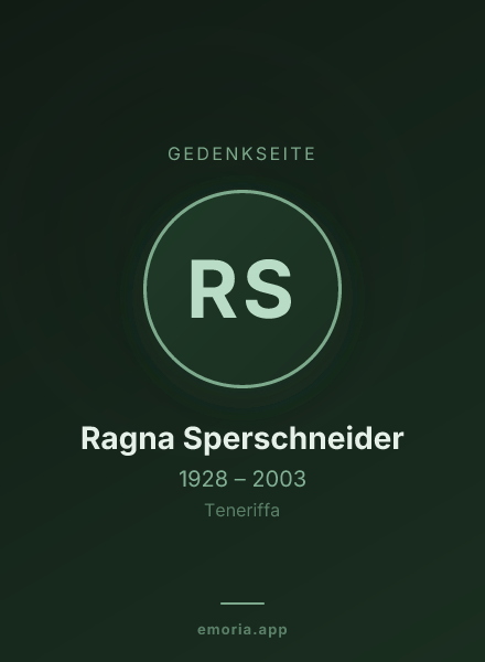 Gedenkportrait von Ragna Sperschneider
