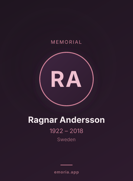 Memorial portrait of Ragnar Andersson
