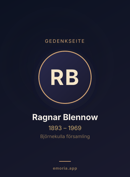 Gedenkportrait von Ragnar Blennow