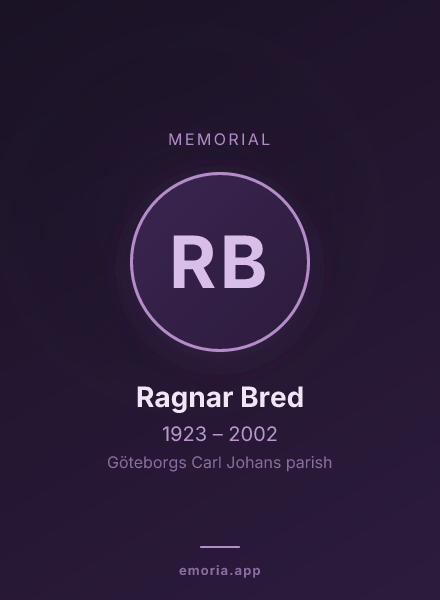 Memorial portrait of Ragnar Bred