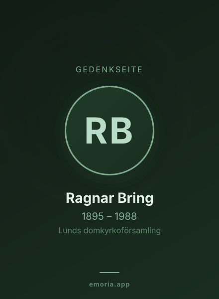 Gedenkportrait von Ragnar Bring