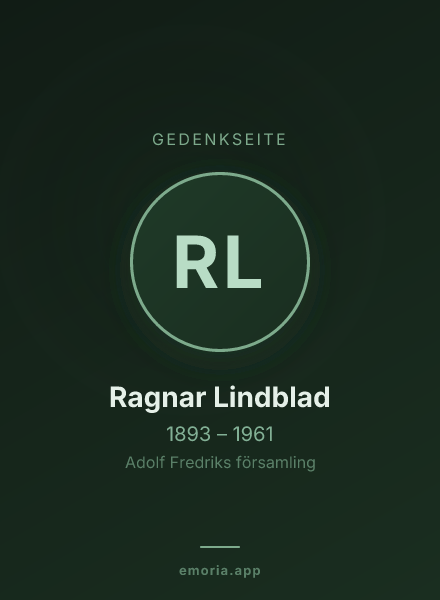 Gedenkportrait von Ragnar Lindblad