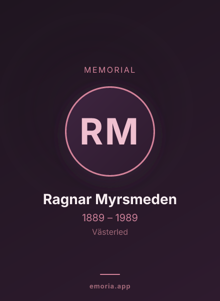 Memorial portrait of Ragnar Myrsmeden