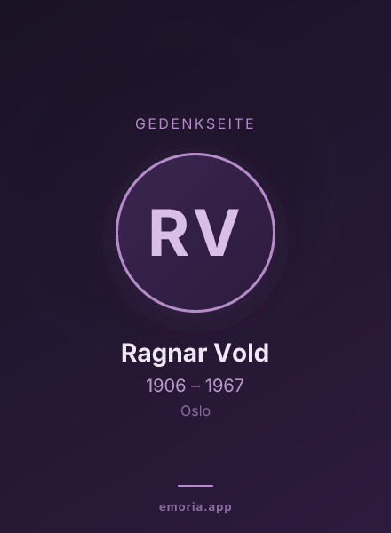 Gedenkportrait von Ragnar Vold