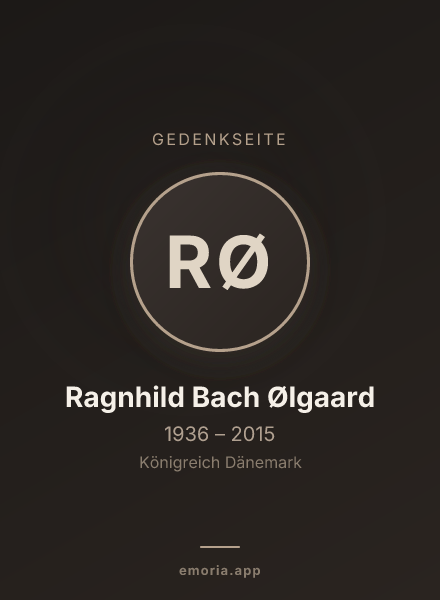 Gedenkportrait von Ragnhild Bach Ølgaard