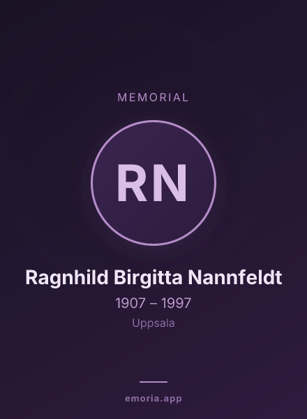 Memorial portrait of Ragnhild Birgitta Nannfeldt