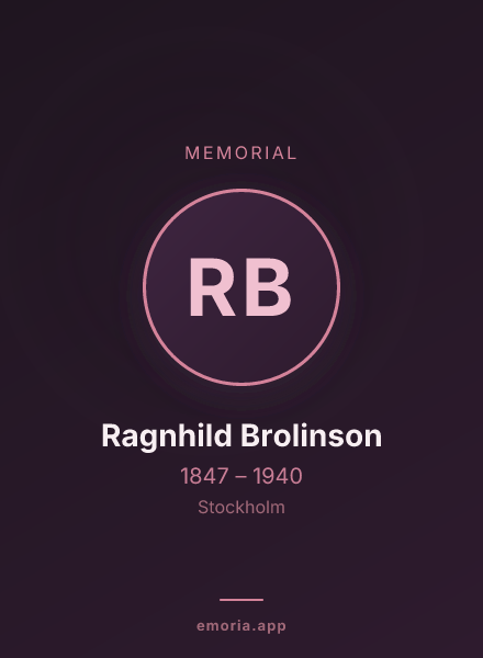 Memorial portrait of Ragnhild Brolinson
