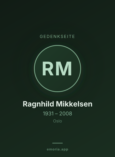 Gedenkportrait von Ragnhild Mikkelsen