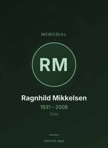 Memorial portrait of Ragnhild Mikkelsen