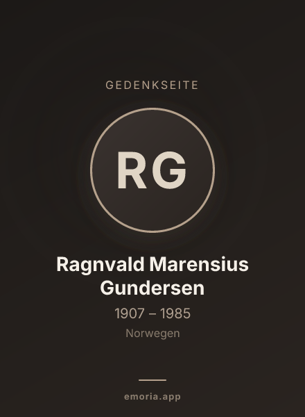 Gedenkportrait von Ragnvald Marensius Gundersen