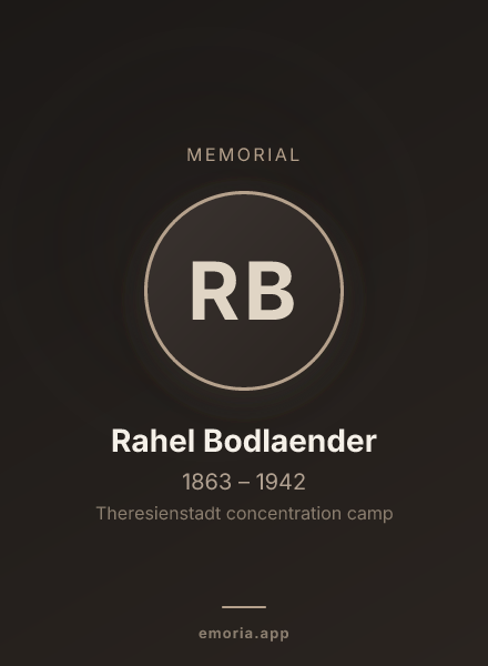 Memorial portrait of Rahel Bodlaender
