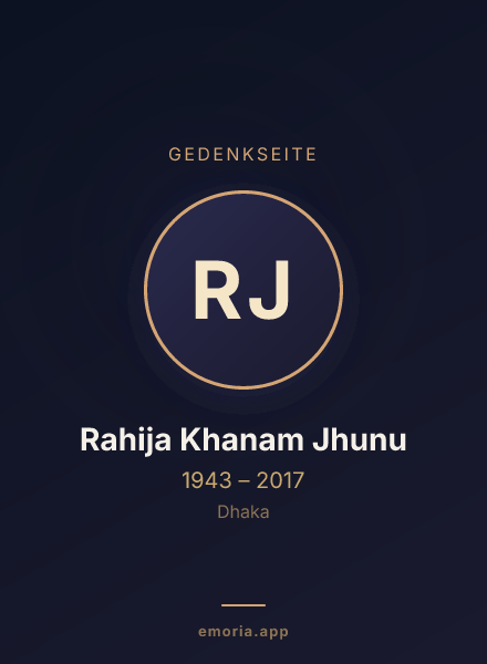 Gedenkportrait von Rahija Khanam Jhunu