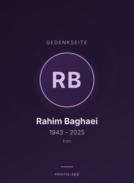 Gedenkportrait von Rahim Baghaei