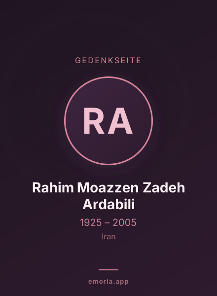 Gedenkportrait von Rahim Moazzen Zadeh Ardabili