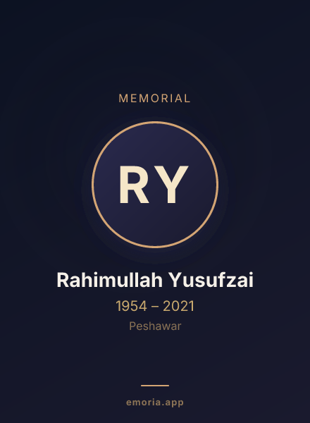 Memorial portrait of Rahimullah Yusufzai