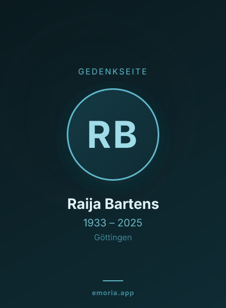 Gedenkportrait von Raija Bartens