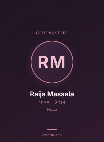 Gedenkportrait von Raija Massala