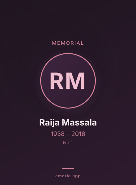 Memorial portrait of Raija Massala