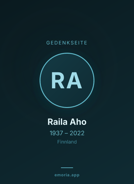 Gedenkportrait von Raila Aho