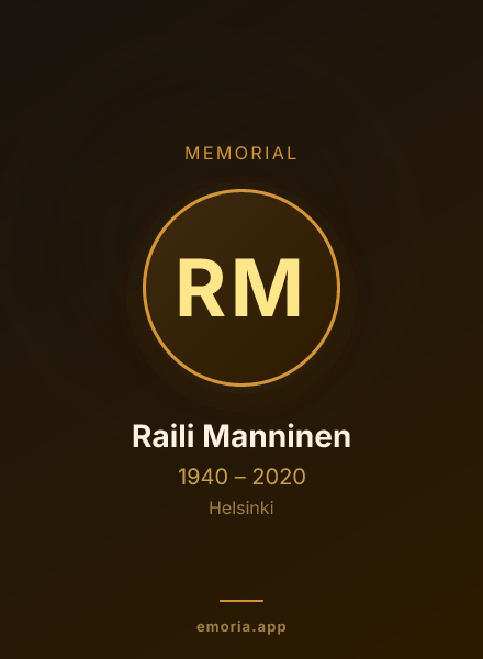 Memorial portrait of Raili Manninen