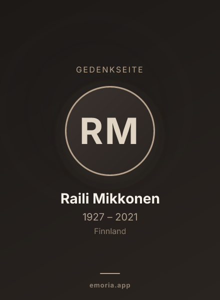 Gedenkportrait von Raili Mikkonen