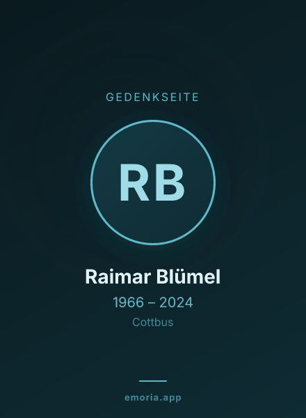 Gedenkportrait von Raimar Blümel