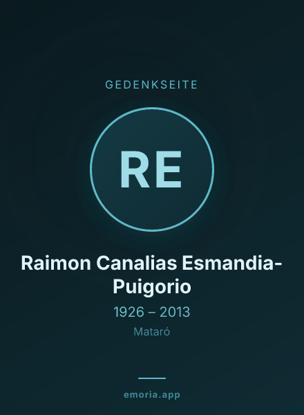 Gedenkportrait von Raimon Canalias Esmandia-Puigorio